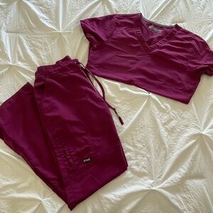 Barco Greys Anatomy Maroon Scrub Set